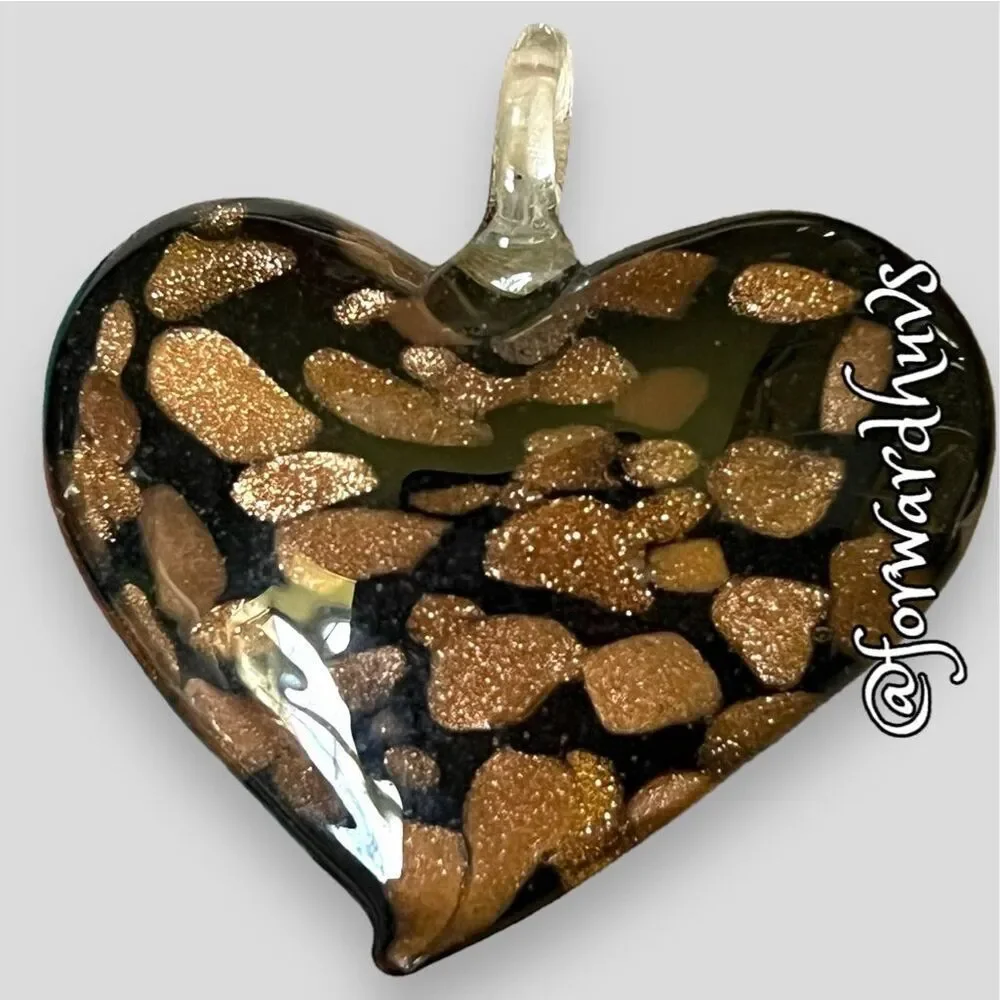 Hand Crafted Glass Heart Pendant without Chain